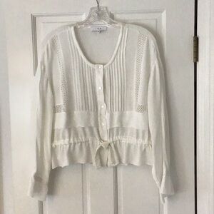 IRO Off white Button-Front drawstring blouse with pleated detail.